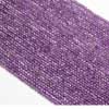 Purple Amethyst Quartz Faceted Roundel Beads Strand Length 14 Inches and Size 4mm approx.